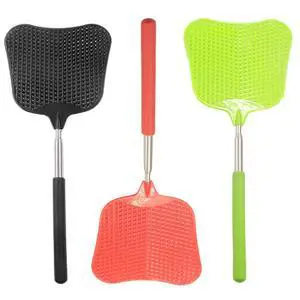 3 Pcs Telescopic Fly Swatter Black Red Green | Stainless Steel Handle, Large Plastic Paddle, Indoor Outdoor Use 3 Pcs Telescopic Fly Swatter Black Red Green | Stainless Steel Handle, Large Plastic Paddle, Indoor Outdoor Use