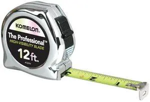 412HV High-Visibility Professional Tape Measure, 12-Feet by 5/8-Inch, Chrome, Yellow, 12ft - Blade 412HV High-Visibility Professional Tape Measure, 12-Feet by 5/8-Inch, Chrome, Yellow, 12ft - Blade