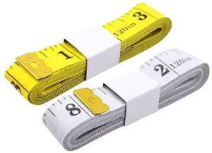 Oboteny 2Pcs Tape Measure Measuring Tape for Body, 120-Inch Double Scale Sewing Flexible Ruler for Weight Loss Body Measurement Tailor Craft Vinyl Body Measurement Tape(White, Yellow) Oboteny 2Pcs Tape Measure Measuring Tape for Body, 120-Inch Double Scale Sewing Flexible Ruler for Weight Loss Body Measurement Tailor Craft Vinyl Body Measurement Tape(White, Yellow)