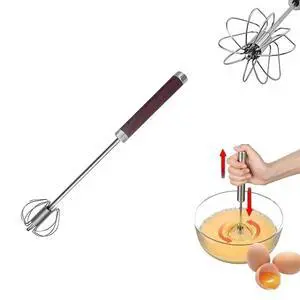 Stainless Steel Semi-Automatic Easy Whisk Handheld Mixer Hand Push Rotary Whisk Blender Egg Beater Hand Push Mixer Stirrer Egg Scrambler for Blending, Whisking, Frothing, Beating & Stirring, 10in Stainless Steel Semi-Automatic Easy Whisk Handheld Mixer Hand Push Rotary Whisk Blender Egg Beater Hand Push Mixer Stirrer Egg Scrambler for Blending, Whisking, Frothing, Beating & Stirring, 10in
