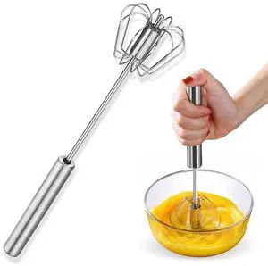 Upgraded Manual Stainless Steel Hand Whisk Semi-Automatic Egg Beater and Mixing Tool for Effortless Whisking, Scrambling, Stirring, and Blending in Baking and Cooking Tasks (12 in) Upgraded Manual Stainless Steel Hand Whisk Semi-Automatic Egg Beater and Mixing Tool for Effortless Whisking, Scrambling, Stirring, and Blending in Baking and Cooking Tasks (12 in)