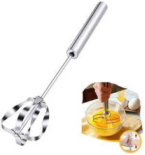 Stainless Steel Semi-Automatic Whisk Wider Hand Push Rotary Whisk Versatile Hand Push Mixer Stirrer Tool Rotary Egg Beater for Cooking, Blending, Mixing, Stirring, Whipping (10in) Stainless Steel Semi-Automatic Whisk Wider Hand Push Rotary Whisk Versatile Hand Push Mixer Stirrer Tool Rotary Egg Beater for Cooking, Blending, Mixing, Stirring, Whipping (10in)