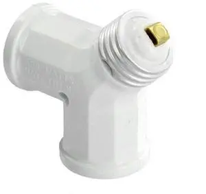 15-Amp 660-Watt Twin Light-Socket Adapter, 128-W, White 15-Amp 660-Watt Twin Light-Socket Adapter, 128-W, White