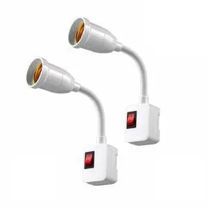 2-Pack E26/E27 Socket Extension with On/Off Switch, 360° Fully Flexible Neck Plug-in Light Socket Adapter, No Wiring Needed,Flame Retardant PC,for Bedroom,Night Light,Garage,Closet,and Bulb Camera 2-Pack E26/E27 Socket Extension with On/Off Switch, 360° Fully Flexible Neck Plug-in Light Socket Adapter, No Wiring Needed,Flame Retardant PC,for Bedroom,Night Light,Garage,Closet,and Bulb Camera
