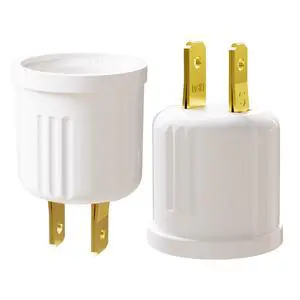 Outlet to Socket Adapter, Convert Outlet to E26 Light Bulb Socket, Plug-in Light Socket, 2 Pack Outlet to Socket Adapter, Convert Outlet to E26 Light Bulb Socket, Plug-in Light Socket, 2 Pack