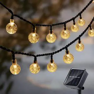 Solar String Lights Outdoor Waterproof IP65 9.3 Feet Patio Lights with 20 LED Crystal Globe Hanging Light for Backyard Porch Balcony Party Decor, Wedding,Party,Camping (Warm White) Solar String Lights Outdoor Waterproof IP65 9.3 Feet Patio Lights with 20 LED Crystal Globe Hanging Light for Backyard Porch Balcony Party Decor, Wedding,Party,Camping (Warm White)