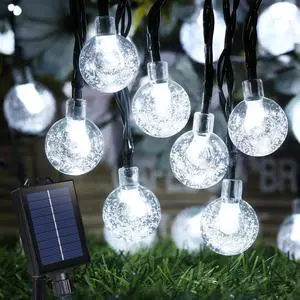 White Solar String Lights,39FT 60LED Crystal Ball Fairy Lights | 8 Modes Waterproof Outdoor Solar Powered Patio Light for Spring Summer Garden Lawn Gazebo Porch Backyard Tree Decorations White Solar String Lights,39FT 60LED Crystal Ball Fairy Lights | 8 Modes Waterproof Outdoor Solar Powered Patio Light for Spring Summer Garden Lawn Gazebo Porch Backyard Tree Decorations