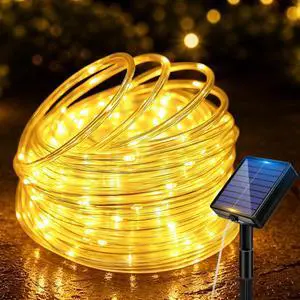 26FT 60LED Solar Rope Lights Outdoor Waterproof, Warm White | Solar Fairy Lights with 8 Modes & Memory, 3000K, for Patio, Garden, Tree, Fence, Deck, Porch, Yard & Holiday Decor 26FT 60LED Solar Rope Lights Outdoor Waterproof, Warm White | Solar Fairy Lights with 8 Modes & Memory, 3000K, for Patio, Garden, Tree, Fence, Deck, Porch, Yard & Holiday Decor