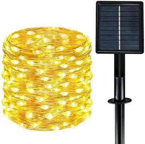 Solar String Lights Outdoor Waterproof 33ft 100LED 8 Modes Twinkle Lights Solar Fairy Lights for Patio, Garden Yard Party Wedding Tree Christmas Halloween Decoration, Warm White Solar String Lights Outdoor Waterproof 33ft 100LED 8 Modes Twinkle Lights Solar Fairy Lights for Patio, Garden Yard Party Wedding Tree Christmas Halloween Decoration, Warm White