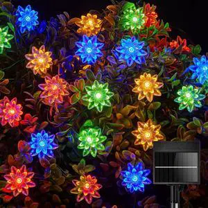 50 LED Flower Solar String Lights Outdoor Waterproof, Multicolor | Solar Powered Fairy Lights with 8 Modes for Garden Fence Yard Patio Christmas Tree Party Wedding Decor 50 LED Flower Solar String Lights Outdoor Waterproof, Multicolor | Solar Powered Fairy Lights with 8 Modes for Garden Fence Yard Patio Christmas Tree Party Wedding Decor