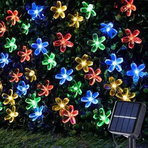 Outdoor Solar String Lights, Flower LED Light,16FT 50LED, Multicolor | Cherry Blossoms String Light 8 Modes Memory Function Waterproof for Garden, Patio, Fence, Yard, Outdoor Decor Outdoor Solar String Lights, Flower LED Light,16FT 50LED, Multicolor | Cherry Blossoms String Light 8 Modes Memory Function Waterproof for Garden, Patio, Fence, Yard, Outdoor Decor