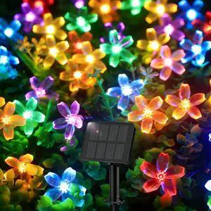 Flower Solar String Lights, 50 LED Solar Lights 8 Modes | Waterproof Fairy Lights for Outdoor Patio Garden Fence Yard Christmas Tree Decor Flower Solar String Lights, 50 LED Solar Lights 8 Modes | Waterproof Fairy Lights for Outdoor Patio Garden Fence Yard Christmas Tree Decor