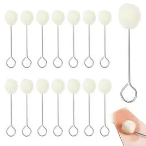 Wool Daubers with Metal Handles Ball Brush, 15 Pcs for Leather Dye Glue Wax | 0.8 in absorbent wool heads, 4.13 in loop handles apply dye applicator, primer, solvent, stain, glue, wax and shoe polish Wool Daubers with Metal Handles Ball Brush, 15 Pcs for Leather Dye Glue Wax | 0.8 in absorbent wool heads, 4.13 in loop handles apply dye applicator, primer, solvent, stain, glue, wax and shoe polish