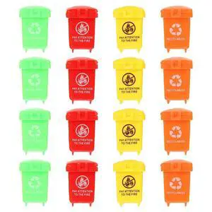 4 Color Set Mini Trash Can | Realistic Mini Garbage Cans, Role-Playing & Learning 4 Color Set Mini Trash Can | Realistic Mini Garbage Cans, Role-Playing & Learning