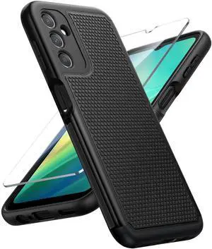 for Galaxy A14-5G Phone Case: Samsung Dual Layer Non Slip Cover | With Screen Protector, Military Grade Shockproof Drop Protection, Matte Textured Protective Cases for Daily Use, Black for Galaxy A14-5G Phone Case: Samsung Dual Layer Non Slip Cover | With Screen Protector, Military Grade Shockproof Drop Protection, Matte Textured Protective Cases for Daily Use, Black