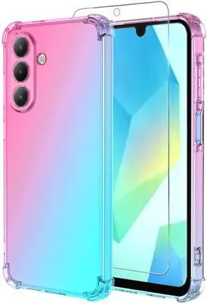 for Samsung Galaxy A17 5G Case: Women Girls with Screen Protector Reinforced Corners TPU Shock-Absorption Flexible Gradient Color Cover Anti-Yellowing(Pink Teal) for Samsung Galaxy A17 5G Case: Women Girls with Screen Protector Reinforced Corners TPU Shock-Absorption Flexible Gradient Color Cover Anti-Yellowing(Pink Teal)