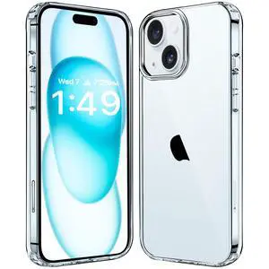 Compatiable with iPhone 15 Case Clear, Transparent Shockproof Phone Case, Slim Anti-Scratch Hard PC Back Protective Cover Bumper, Clear Compatiable with iPhone 15 Case Clear, Transparent Shockproof Phone Case, Slim Anti-Scratch Hard PC Back Protective Cover Bumper, Clear