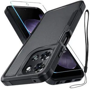 for Moto G 5G 2025 Case,Full Body Heavy Duty Cover,Black Matte | with Tempered Glass Screen Protector+Lanyard Strap,Rugged Shockproof Protective Phone Case for Moto G 5G 2025 Case,Full Body Heavy Duty Cover,Black Matte | with Tempered Glass Screen Protector+Lanyard Strap,Rugged Shockproof Protective Phone Case