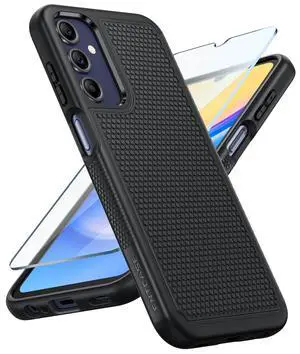for Galaxy A15-5G Phone Case: Dual Layer Samsung A15 5G Cover Black | Non Slip Matte Textured Protective Cases With Screen Protector, Military Grade Shockproof Drop Protection, Daily Use, Black for Galaxy A15-5G Phone Case: Dual Layer Samsung A15 5G Cover Black | Non Slip Matte Textured Protective Cases With Screen Protector, Military Grade Shockproof Drop Protection, Daily Use, Black