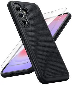 for Galaxy A37-5G Phone Case: Dual Layer Samsung A37 5G Cover Black | Non Slip Matte Textured Protective Cases With Screen Protector, Military Grade Shockproof Drop Protection, Daily Use, Black for Galaxy A37-5G Phone Case: Dual Layer Samsung A37 5G Cover Black | Non Slip Matte Textured Protective Cases With Screen Protector, Military Grade Shockproof Drop Protection, Daily Use, Black