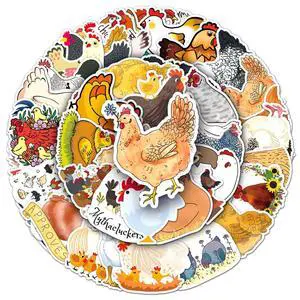 50Pcs Cute Chicken Stickers, Farm Animal Decals Waterproof Vinyl Cartoon Hen Rooster Stickers for Water Bottles Laptop Luggage Skateboard Scrapbook, Child Teens Adults Chicken Lovers Gift 50Pcs Cute Chicken Stickers, Farm Animal Decals Waterproof Vinyl Cartoon Hen Rooster Stickers for Water Bottles Laptop Luggage Skateboard Scrapbook, Child Teens Adults Chicken Lovers Gift
