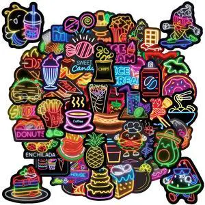 Cool Neon Food Stickers, 50 Pcs Cute Sweet Treats Neon Sticker Packs, Waterproof Vinyl Stickers for Water Bottles Laptop Scrapbooking Skateboard Journaling Luggage Cool Neon Food Stickers, 50 Pcs Cute Sweet Treats Neon Sticker Packs, Waterproof Vinyl Stickers for Water Bottles Laptop Scrapbooking Skateboard Journaling Luggage