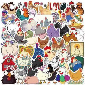50PCS Funny Chicken Stickers for Teens Boy Girls Kids Cute Cartoon Hen Stickers Rooster Vinyl Waterproof Sticker Lovely Cartoon Chicken Decals Pack for Party Supplies School Reword 50PCS Funny Chicken Stickers for Teens Boy Girls Kids Cute Cartoon Hen Stickers Rooster Vinyl Waterproof Sticker Lovely Cartoon Chicken Decals Pack for Party Supplies School Reword