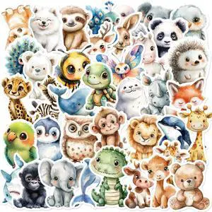 Cute Animal Stickers for Kids, 50PCS Kawaii Watercolor Animals Waterproof Vinyl Stickers for Water Bottle Laptop Scrapbook Journal, Girls Boys Adorable Animals Decals Party Supplies Cute Animal Stickers for Kids, 50PCS Kawaii Watercolor Animals Waterproof Vinyl Stickers for Water Bottle Laptop Scrapbook Journal, Girls Boys Adorable Animals Decals Party Supplies