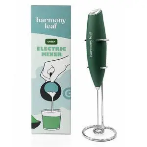 Handheld Milk Frother, Stainless Steel Electric Drink Mixer with Stand, Battery Operated Coffee Frother for Lattes, Matcha, Hot Chocolate and More, Green Handheld Milk Frother, Stainless Steel Electric Drink Mixer with Stand, Battery Operated Coffee Frother for Lattes, Matcha, Hot Chocolate and More, Green