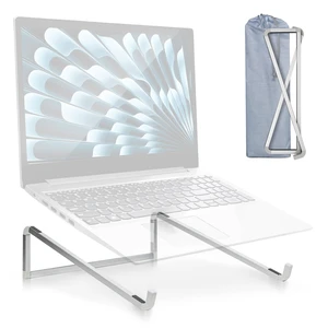 Foldable Laptop Stand for Desk, Silver | Universal Laptop Riser, Ventilated Holder Mount, Compatible with MacBook, Notebook Foldable Laptop Stand for Desk, Silver | Universal Laptop Riser, Ventilated Holder Mount, Compatible with MacBook, Notebook