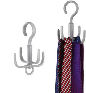 Space-Saving Tie Hanger, Small Space Storage and Organizer, 2 Piece Set, 360° Rotatable Portable Closet Organizers for Belt, Scarf, Bras, Tank top, Purses Etc(Gray) Space-Saving Tie Hanger, Small Space Storage and Organizer, 2 Piece Set, 360° Rotatable Portable Closet Organizers for Belt, Scarf, Bras, Tank top, Purses Etc(Gray)