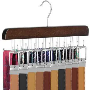 20 Hooks Belt Tie Hanger Space Saving for Closet, 2 IN 1 Belt Ties Racks Max 30 Belts with 30 Ties Capacity, Curved with Flat Hooks for Belts,Ties,Bras,Closet Organizers and Storage CT69A 20 Hooks Belt Tie Hanger Space Saving for Closet, 2 IN 1 Belt Ties Racks Max 30 Belts with 30 Ties Capacity, Curved with Flat Hooks for Belts,Ties,Bras,Closet Organizers and Storage CT69A