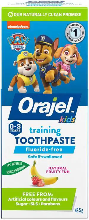 Naturals PAW Patrol Kids Toothpaste, Fruity Flavor, 1.5 Oz | Fluoride-Free Training Toothpaste, For Babies and Toddlers Ages 0-3, No Artificial Colors, Dyes or Sweeteners Naturals PAW Patrol Kids Toothpaste, Fruity Flavor, 1.5 Oz | Fluoride-Free Training Toothpaste, For Babies and Toddlers Ages 0-3, No Artificial Colors, Dyes or Sweeteners