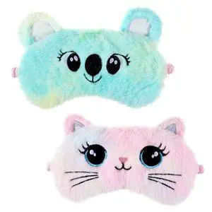 Sleep Mask Kids, 2 Pcs Cute Plush Cat Kids Eye Mask for Sleeping | Soft Comfortable Colorful Night Eye Masks Funny Animal Blindfold Eye Cover for Women Home Travel Nap (Cat, Koala) Sleep Mask Kids, 2 Pcs Cute Plush Cat Kids Eye Mask for Sleeping | Soft Comfortable Colorful Night Eye Masks Funny Animal Blindfold Eye Cover for Women Home Travel Nap (Cat, Koala)