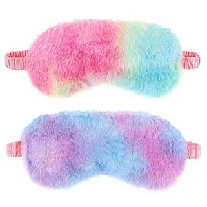 2 Pack Plush Sleeping Eye Mask Soft Plush Eye Mask Fuffy Eye Cover Comfortable Sleep Mask Blindfold Rainbow Faux Fur Eye Shade for Women, Men and Kids Travel Nap Sleeping 2 Pack Plush Sleeping Eye Mask Soft Plush Eye Mask Fuffy Eye Cover Comfortable Sleep Mask Blindfold Rainbow Faux Fur Eye Shade for Women, Men and Kids Travel Nap Sleeping