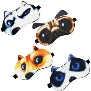 Kids Sleep Mask, 4 Pack Cute Animal Cat Dog Funny Sleep Eye Mask for Sleeping Soft Plush Blindfold with Adjustable Strap for Kids Adults Travel Naps Shift Works Games(03 Style B- 4 Pack) Kids Sleep Mask, 4 Pack Cute Animal Cat Dog Funny Sleep Eye Mask for Sleeping Soft Plush Blindfold with Adjustable Strap for Kids Adults Travel Naps Shift Works Games(03 Style B- 4 Pack)