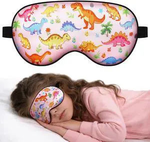 Sleep Mask for Kids Girls, Cute Dinosaur World Blackout Kids Sleep Mask, Adjustable Strap & Soft Blindfold for Home Nap, Travel, Children's Eye Mask Sleep Mask for Kids Girls, Cute Dinosaur World Blackout Kids Sleep Mask, Adjustable Strap & Soft Blindfold for Home Nap, Travel, Children's Eye Mask