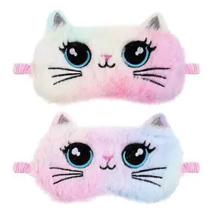 2 PCS Kids Sleep Mask, Plush Cat Sleeping Eye Mask, Sleep Masks for Women Girls Teens, Night Eyeshade Cover for Home Travel 2 PCS Kids Sleep Mask, Plush Cat Sleeping Eye Mask, Sleep Masks for Women Girls Teens, Night Eyeshade Cover for Home Travel