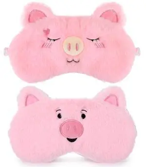 2 Pcs Pig Sleep Mask,Comfortable Kids Sleep Masks Girls,Sleeps Mask Plush Blindfold Satin for Women Men Travel Nap 2 Pcs Pig Sleep Mask,Comfortable Kids Sleep Masks Girls,Sleeps Mask Plush Blindfold Satin for Women Men Travel Nap