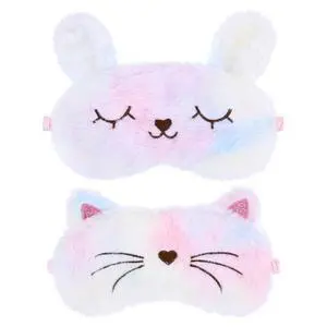 Plush Sleep Mask for Kids, Cute Rainbow Sleeping Eye Cover, 2 Pack | Cat Bunny Blindfold Masks, Soft Funny Sleepover Stuff, for Girls Kids Adult, Travel Nap Plush Sleep Mask for Kids, Cute Rainbow Sleeping Eye Cover, 2 Pack | Cat Bunny Blindfold Masks, Soft Funny Sleepover Stuff, for Girls Kids Adult, Travel Nap