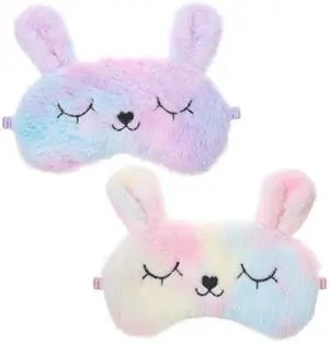 Sleep Mask for Kids, 2 Pcs Cute Rabbit Plush Kids Eye Mask for Sleeping Soft Comfortable Blindfold Funny Animal Night Eye Masks for Women Girls Home Travel Nap (Multicolor) Sleep Mask for Kids, 2 Pcs Cute Rabbit Plush Kids Eye Mask for Sleeping Soft Comfortable Blindfold Funny Animal Night Eye Masks for Women Girls Home Travel Nap (Multicolor)