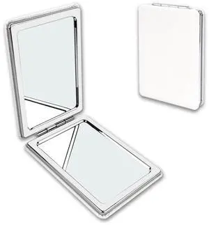 Portable Beauty Mirror with Leather Cover, Double-Sided 1X/2X PU Leather Makeup Small Pocket Mirror, Portable for for Women Home Office - White Portable Beauty Mirror with Leather Cover, Double-Sided 1X/2X PU Leather Makeup Small Pocket Mirror, Portable for for Women Home Office - White