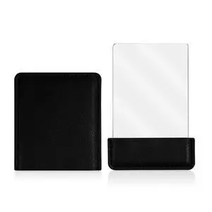 Portable Travel Mirror with Protective Cover, Stainless Steel, Black | 2.4 x 3.7", Handheld Mirror Compact Ultra Thin, Rectangle Makeup Vanity Mirror Small, for Women, Girl, Purses, Pocket Portable Travel Mirror with Protective Cover, Stainless Steel, Black | 2.4 x 3.7", Handheld Mirror Compact Ultra Thin, Rectangle Makeup Vanity Mirror Small, for Women, Girl, Purses, Pocket