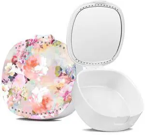 Retainer Case,Denture Case With Mirror and Ventilation Holes,Pink Flower | Night Guard Mouth Guard Case,Breathable, easy to clean, safe, sturdy, Everyday and Travel Use Retainer Case,Denture Case With Mirror and Ventilation Holes,Pink Flower | Night Guard Mouth Guard Case,Breathable, easy to clean, safe, sturdy, Everyday and Travel Use