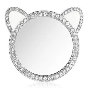 Phone Stick-On Mirrors with Silver Zinc Alloy Frame 2.2'' Cat Ear Shape Phone Mirror Bling Smartphone Case Mirror Decal Adhesive Makeup Mirrors for Cellphone Back(Remove Protective Film) Phone Stick-On Mirrors with Silver Zinc Alloy Frame 2.2'' Cat Ear Shape Phone Mirror Bling Smartphone Case Mirror Decal Adhesive Makeup Mirrors for Cellphone Back(Remove Protective Film)