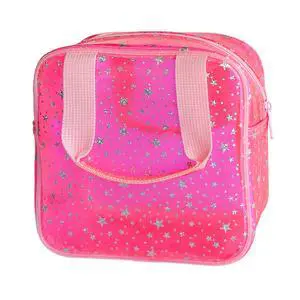 Pink Star Pattern PVC Cosmetic Bag 7.09x3.15x7.09'', Waterproof clear makeup bags with zipper and handle, Travel large plastic cosmetic bag for Daily & Travel Use Pink Star Pattern PVC Cosmetic Bag 7.09x3.15x7.09'', Waterproof clear makeup bags with zipper and handle, Travel large plastic cosmetic bag for Daily & Travel Use