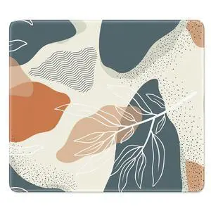 Mouse Pad, Minimalism Marble Style Computer Pad, Anti-Slip Rubber Mouse Mat with Stitched Edges for Gaming, Office, Laptop, PC, Women, 9" x 8" Thick 3 mm, Boho Leaves Mouse Pad, Minimalism Marble Style Computer Pad, Anti-Slip Rubber Mouse Mat with Stitched Edges for Gaming, Office, Laptop, PC, Women, 9" x 8" Thick 3 mm, Boho Leaves