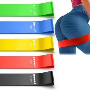 Resistance Bands,Set of 5 Exercise Bands with Different Strength Levels,Elastic Resistance Loop Bands for Exercise, Pilates,Yoga, Stretching, Home Fitness Resistance Bands,Set of 5 Exercise Bands with Different Strength Levels,Elastic Resistance Loop Bands for Exercise, Pilates,Yoga, Stretching, Home Fitness
