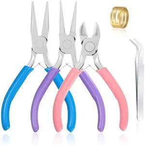 3 Pcs Pliers for Jewelry Making, Jewelry Pliers Set for Jewelry Repair | Jewelry Making Tools - Needle/Round Nose Pliers and Wire Cutters for Crafting, Beading, Jump Rings, Wire Wrapping, DIY 3 Pcs Pliers for Jewelry Making, Jewelry Pliers Set for Jewelry Repair | Jewelry Making Tools - Needle/Round Nose Pliers and Wire Cutters for Crafting, Beading, Jump Rings, Wire Wrapping, DIY