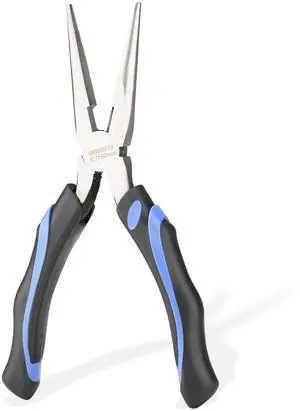 6-Inch Long Needle-Nose Side Cutting Pliers with Heavy Duty Nickel Chromium Steel Construction 6-Inch Long Needle-Nose Side Cutting Pliers with Heavy Duty Nickel Chromium Steel Construction